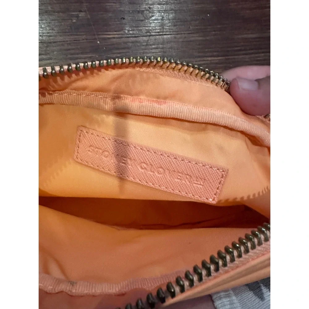 Stoney Clover Lane Small Nylon Pouch Peach Nectar Orange Makeup Travel Bag